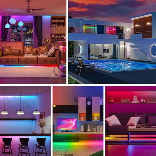 15 Feet Smart RGB LED Strip Lights – Color Changing, App Control, Music Sync, Waterproof Options
